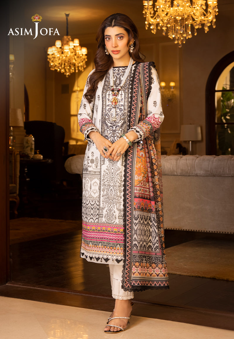 AJS-25 EMBROIDERED LAWN 3 PCS