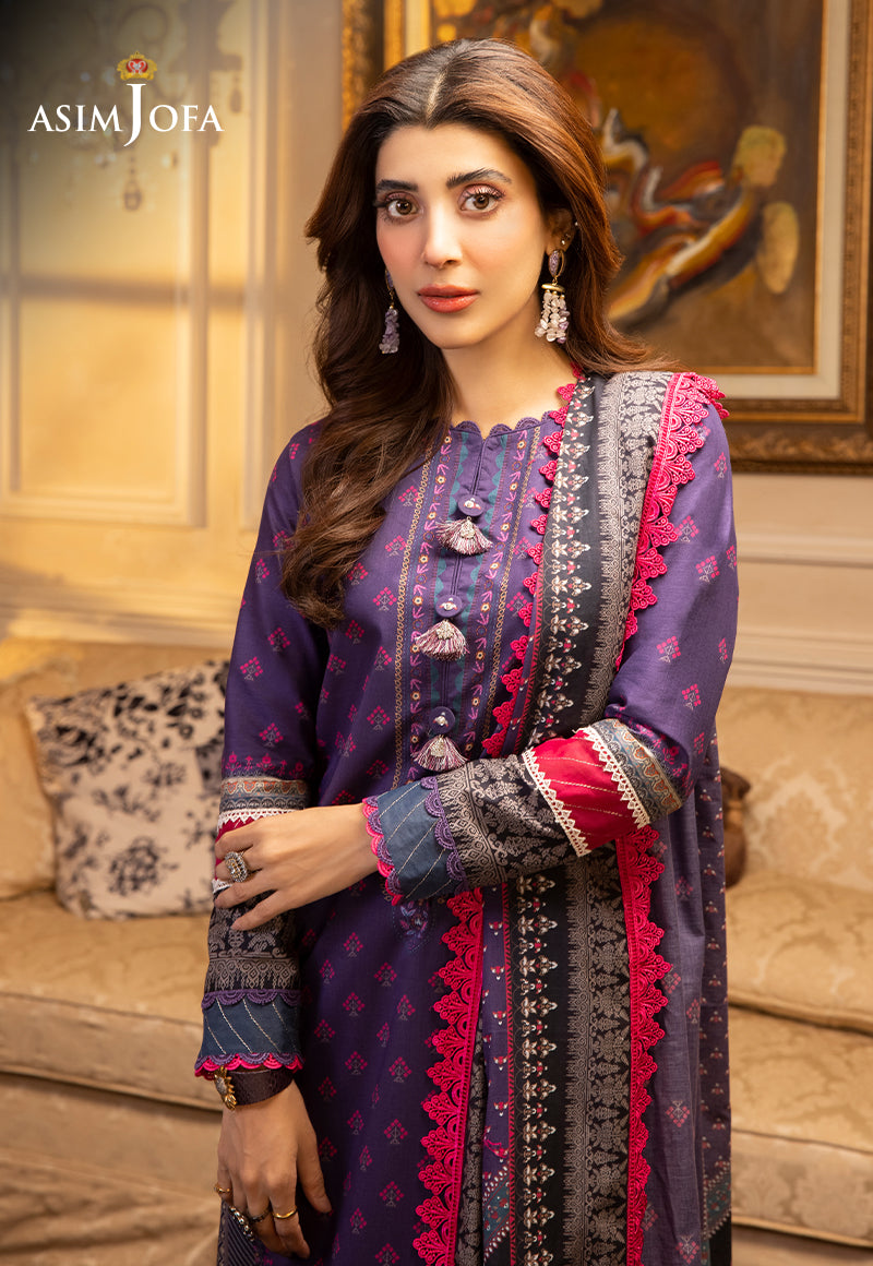 AJS-24 DESIGNERS STITCHED PRINTED LAWN 3 PCS