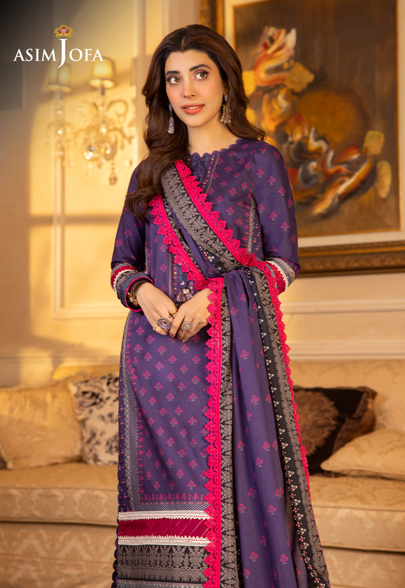 AJS-24 DESIGNERS STITCHED PRINTED LAWN 3 PCS