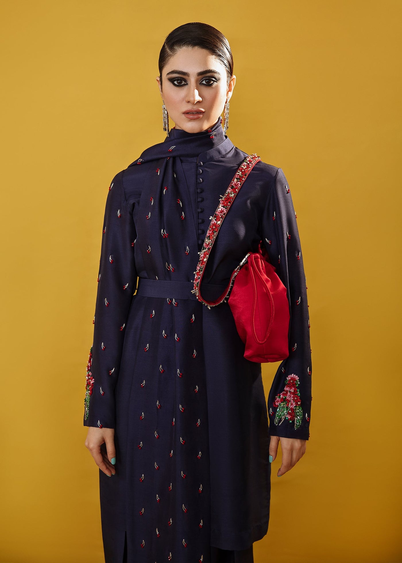 Plain Chiffon Dupatta with Trimmings