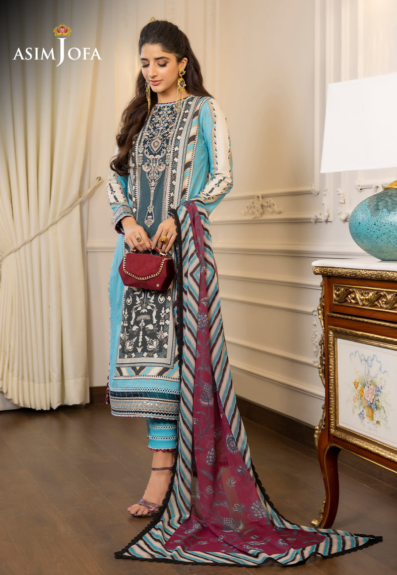 AJS-09 EMBROIDERED LAWN 3 PCS