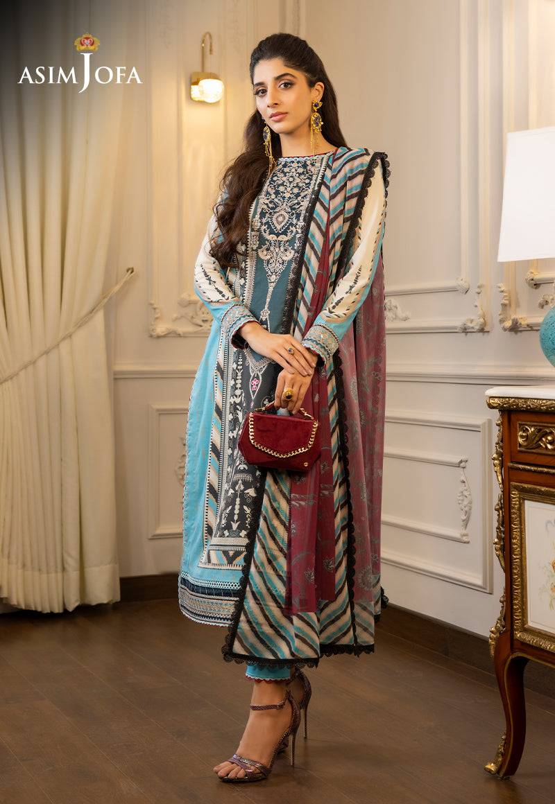 AJS-09 EMBROIDERED LAWN 3 PCS