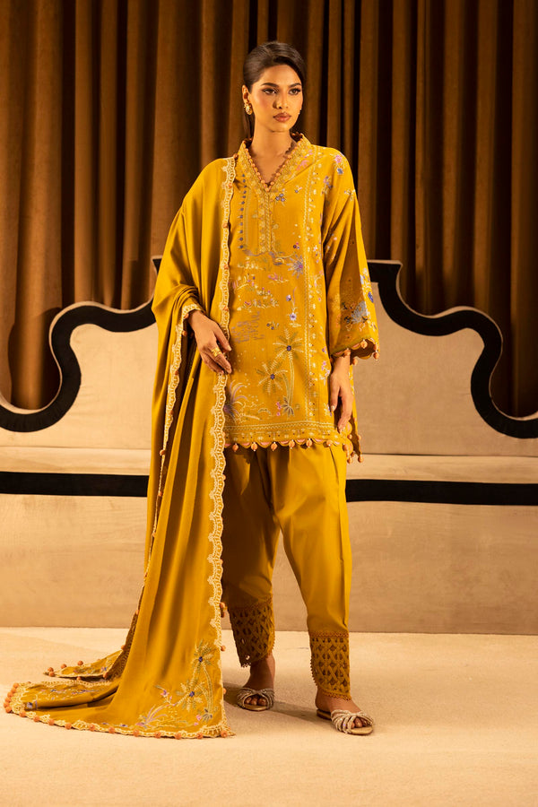 Unstitched Slub Muzlin 3 Piece Suit