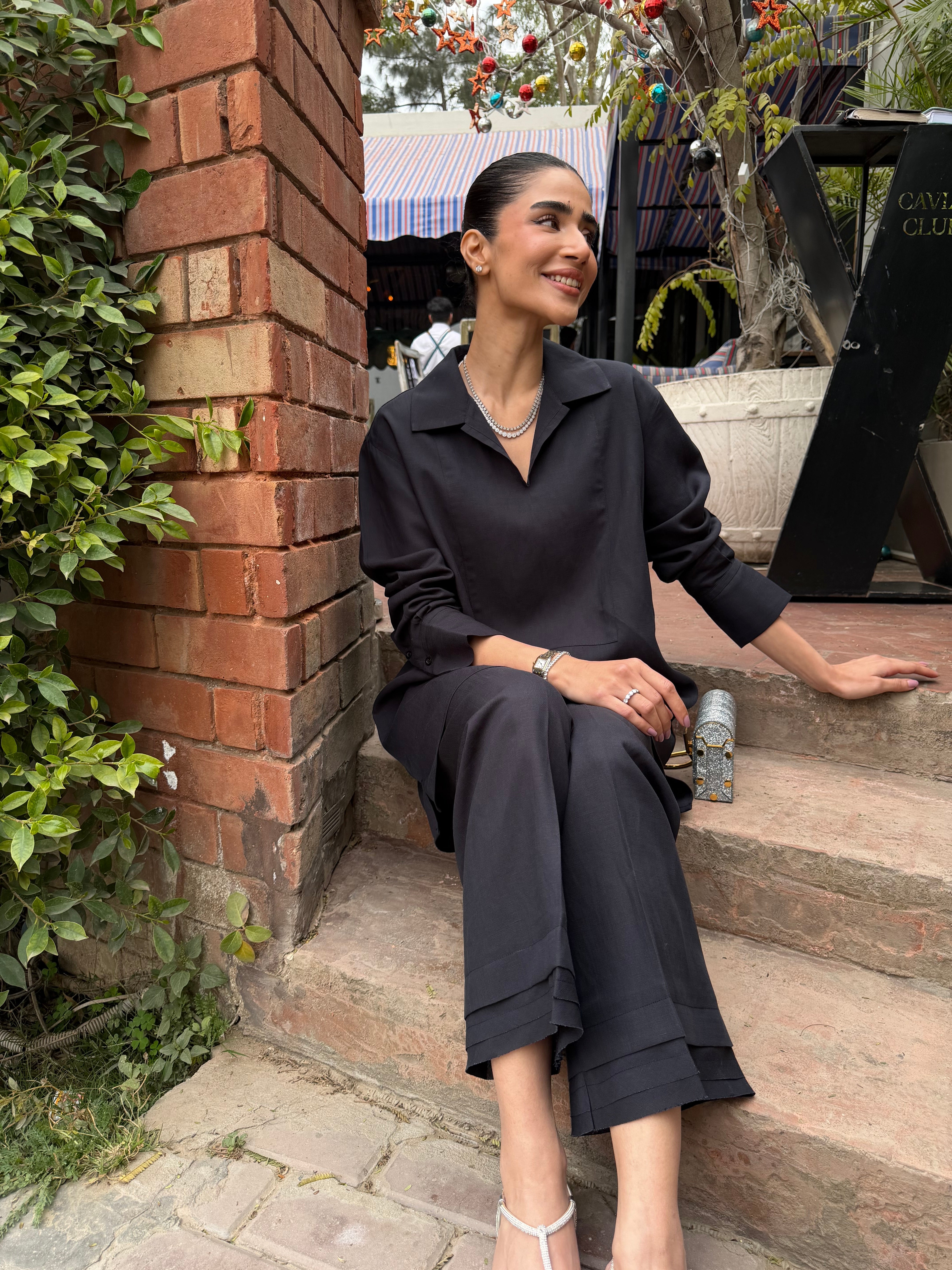 Charcoal Linen Willow Set