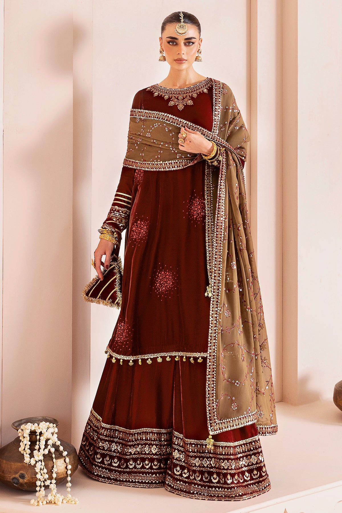 Embroidered Velvet Formal CVF25-D07