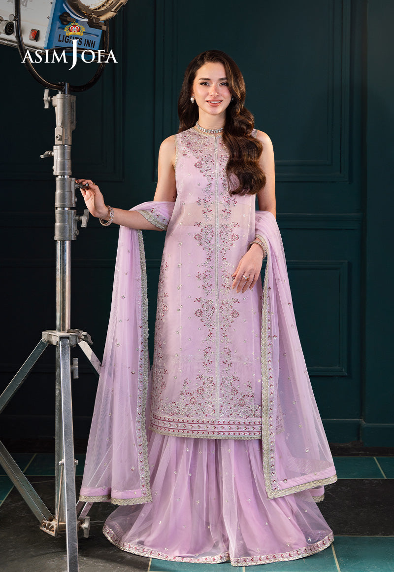 AJLFCD-09 EMBROIDERED SOFT NET ORGANZA STITCHED 3 PCS