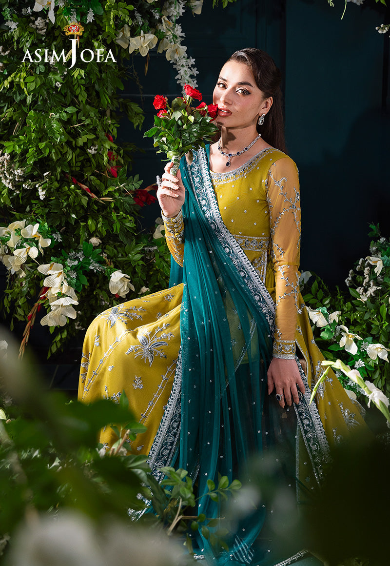 AJLFC-10 EMBROIDERED NET UNSTITCHED 3 PCS