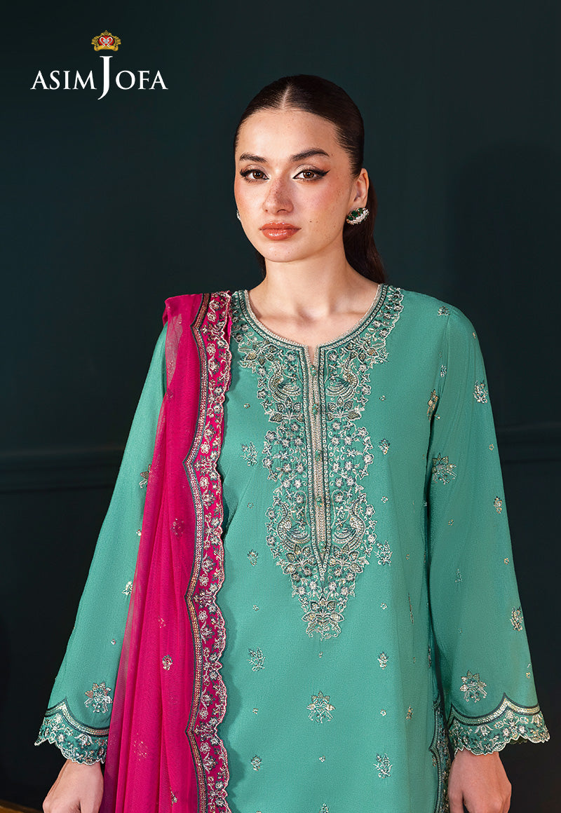 AJLFC-04 EMBROIDERED RAW SILK UNSTITCHED 3 PCS