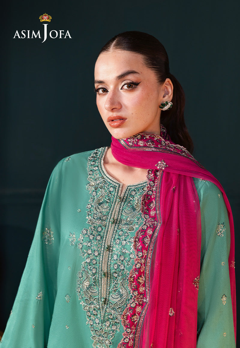 AJLFCD-04 EMBROIDERED RAW SILK STITCHED 3 PCS