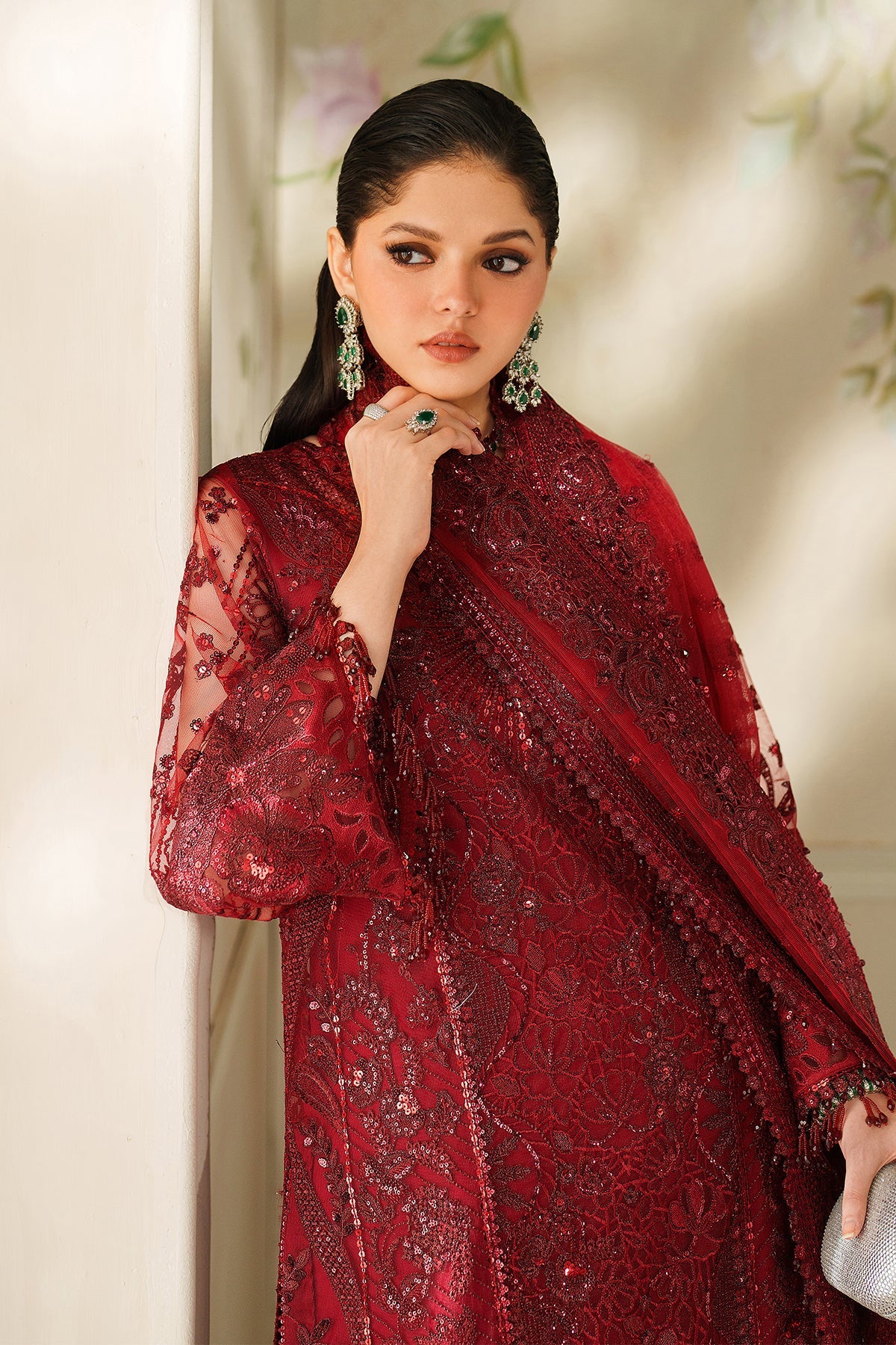 EMBROIDERED NET CH14-01 STITCHED