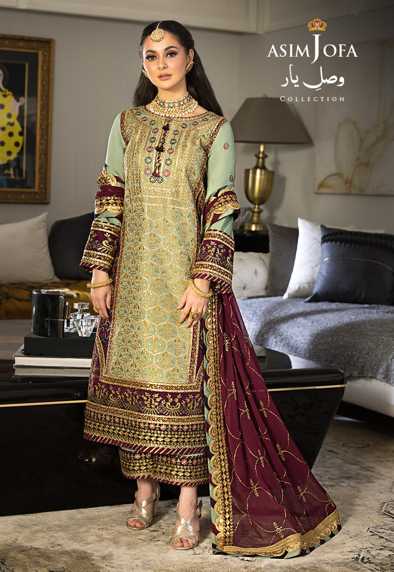 AJVYD-06 EMBROIDERED COTTON SILK STITCHED 3 PCS