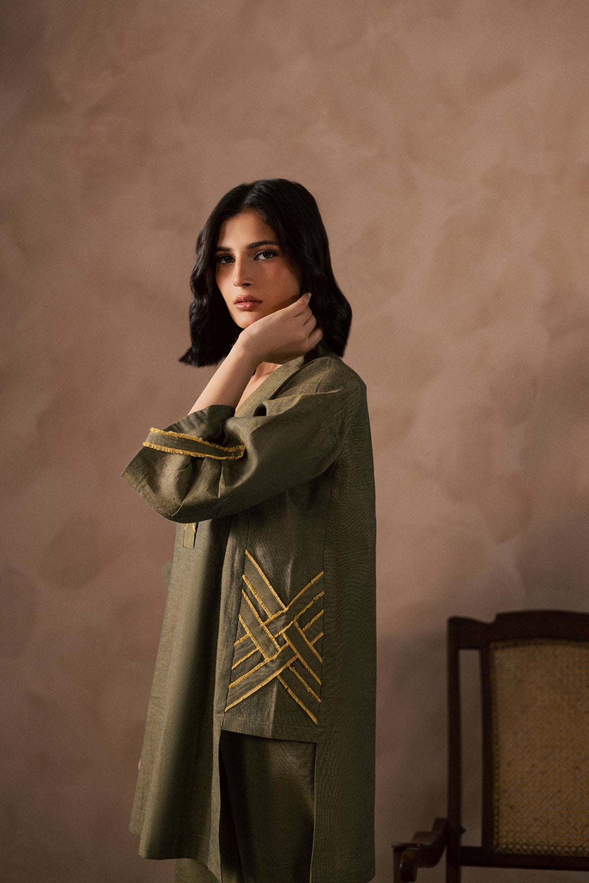 Olive Accent Matching Set