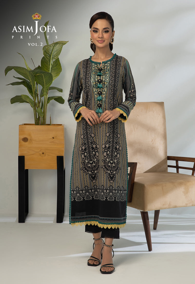 Ajbp-54 Embroidered Lawn 2-Pcs