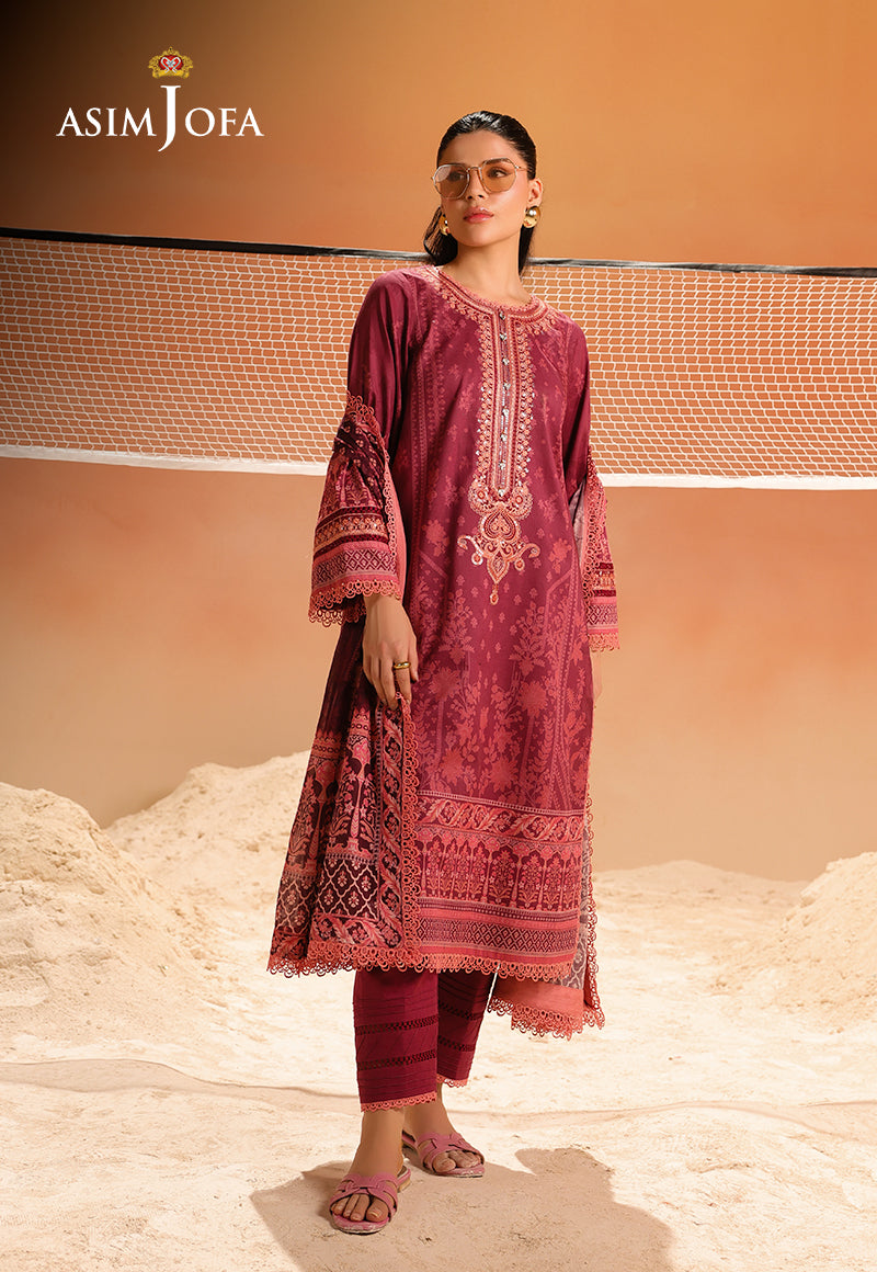 AJUBU-15 Printed Embroidered Lawn 2 Pcs