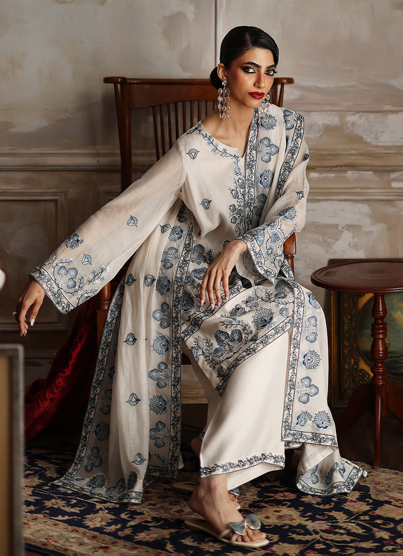 3PC Embroidered Suit