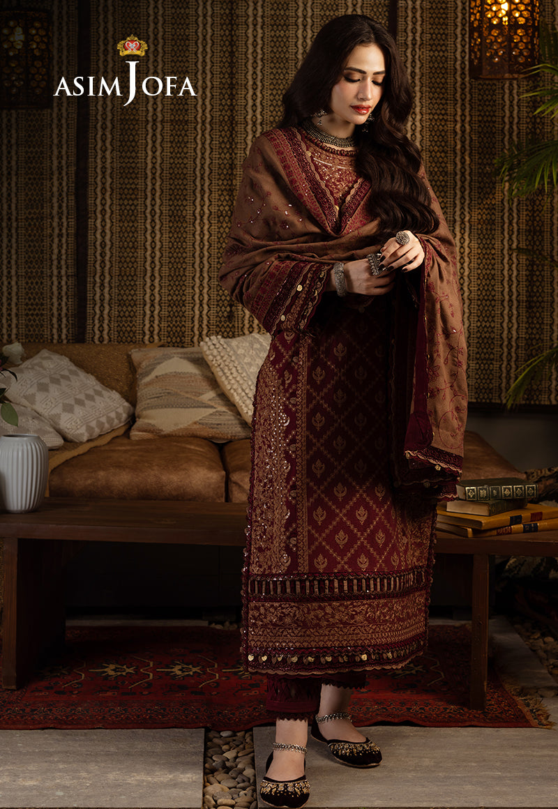 Ajlso-11 Unstitched 3 Pcs Shirt Dupatta Trouser