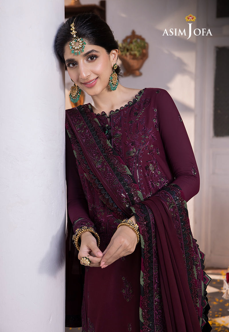 AJAB-05 DESIGNERS EMBROIDERED STITCHED 3 PCS