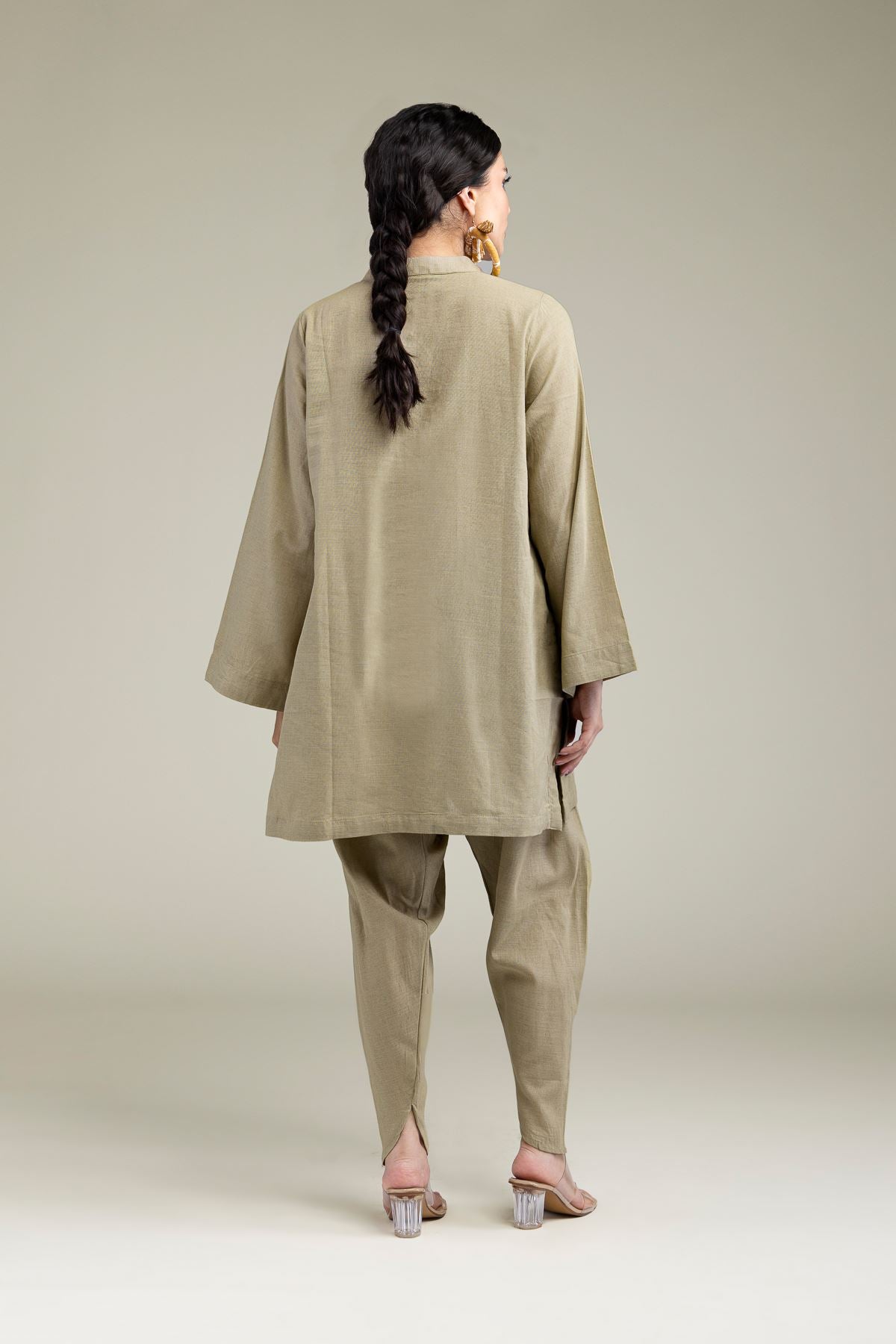 V-Neck Band-Collar Kurta