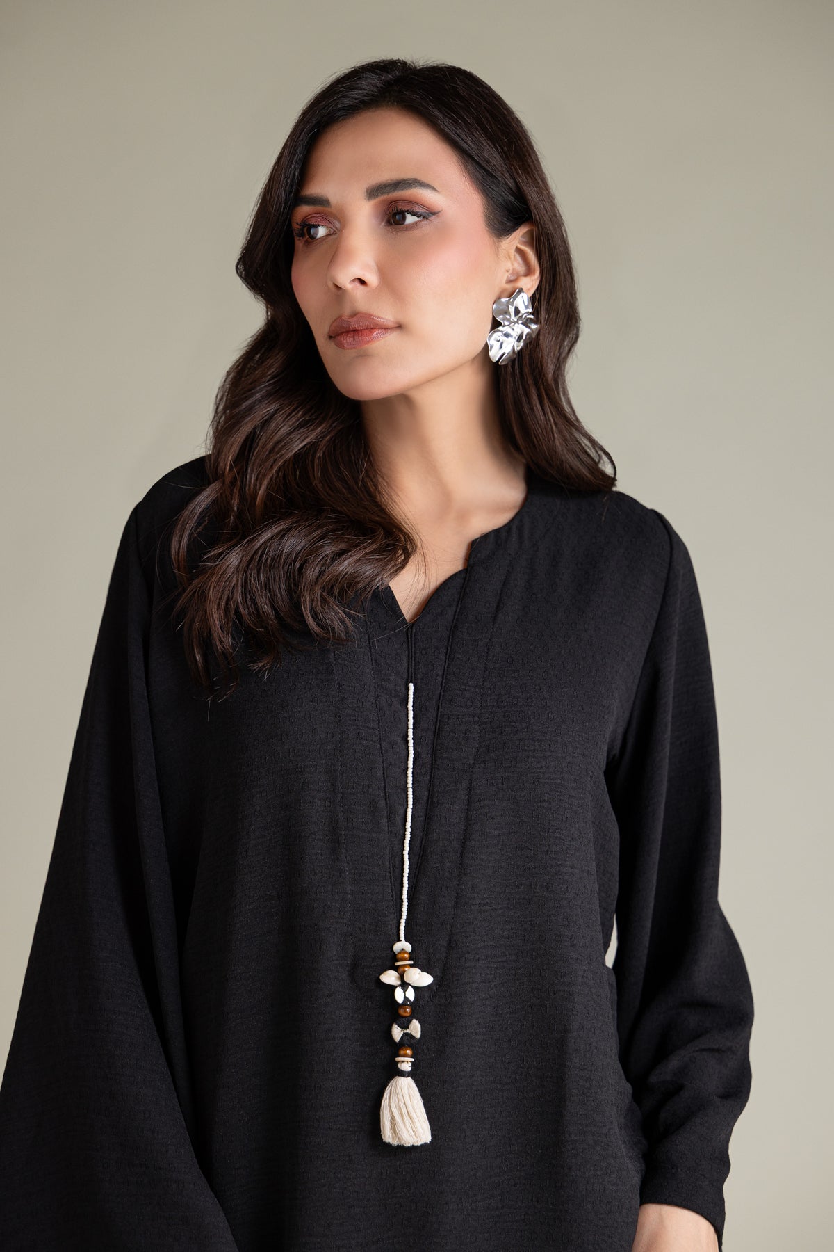 Solid Black Kurta