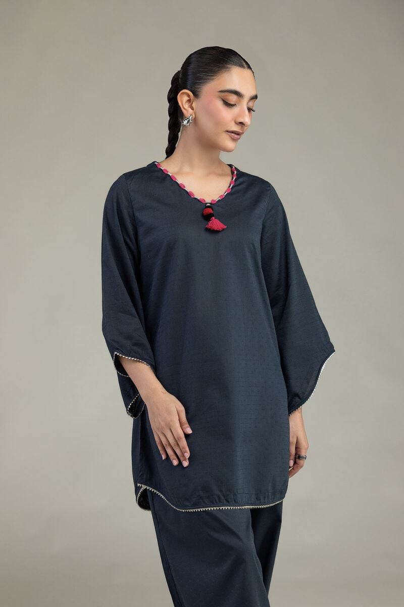 V-Neck Cotton Kurta