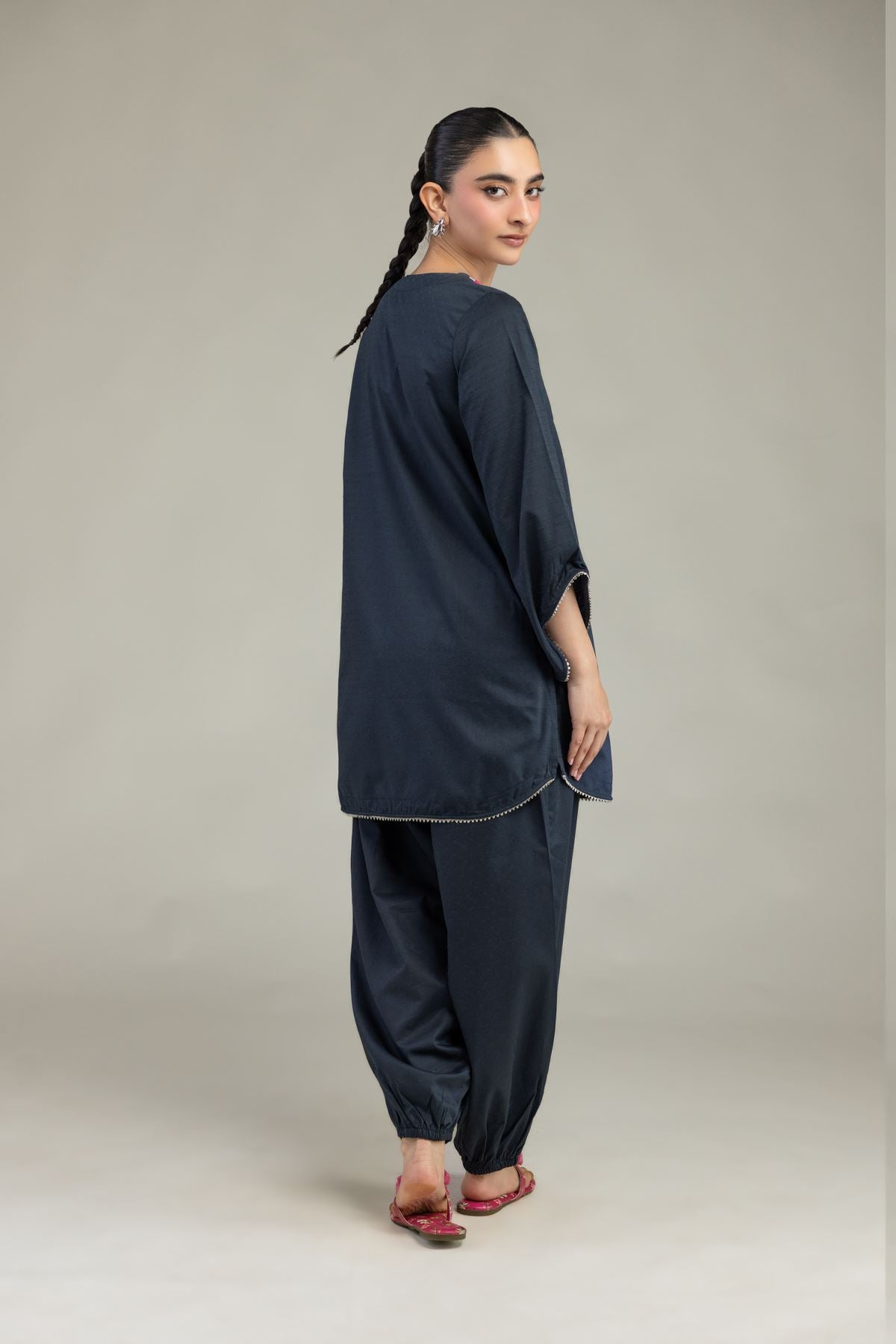 V-Neck Cotton Kurta