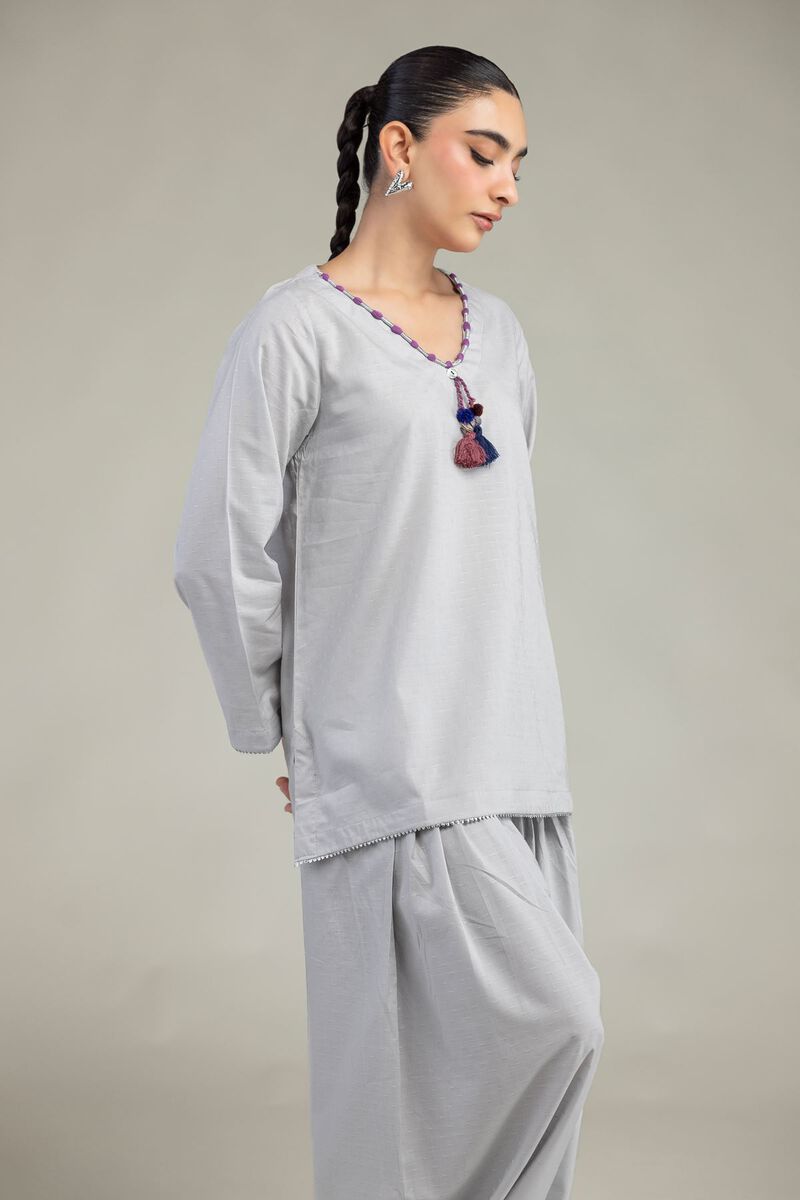 Gray Cotton Kurta