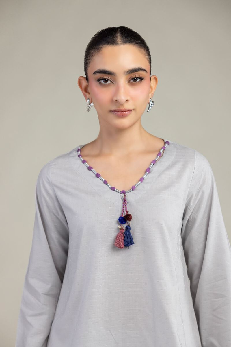 Gray Cotton Kurta