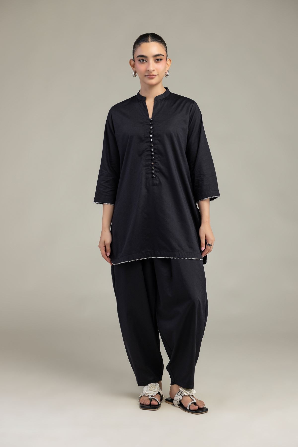 Black Cotton Pants