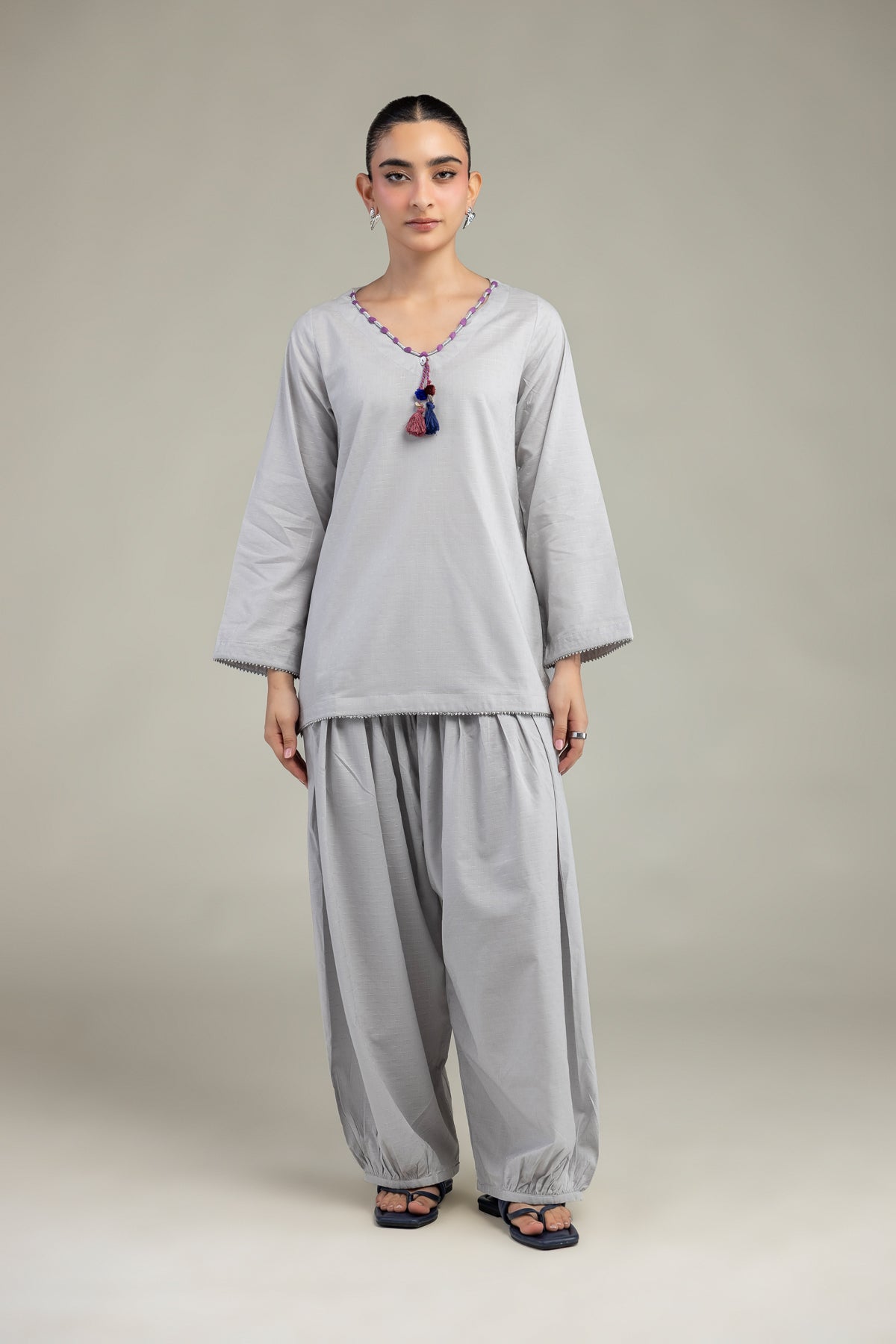 Gray Cotton Shalwar