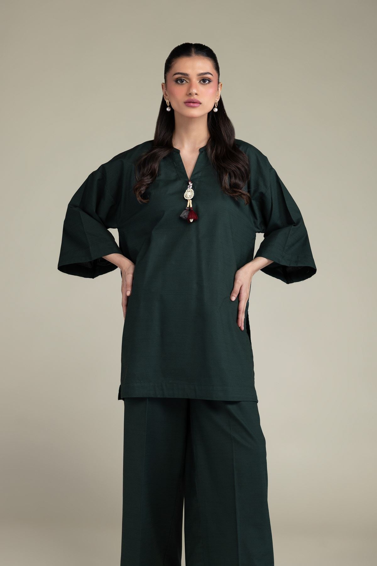 V-Neck Cotton Kurta