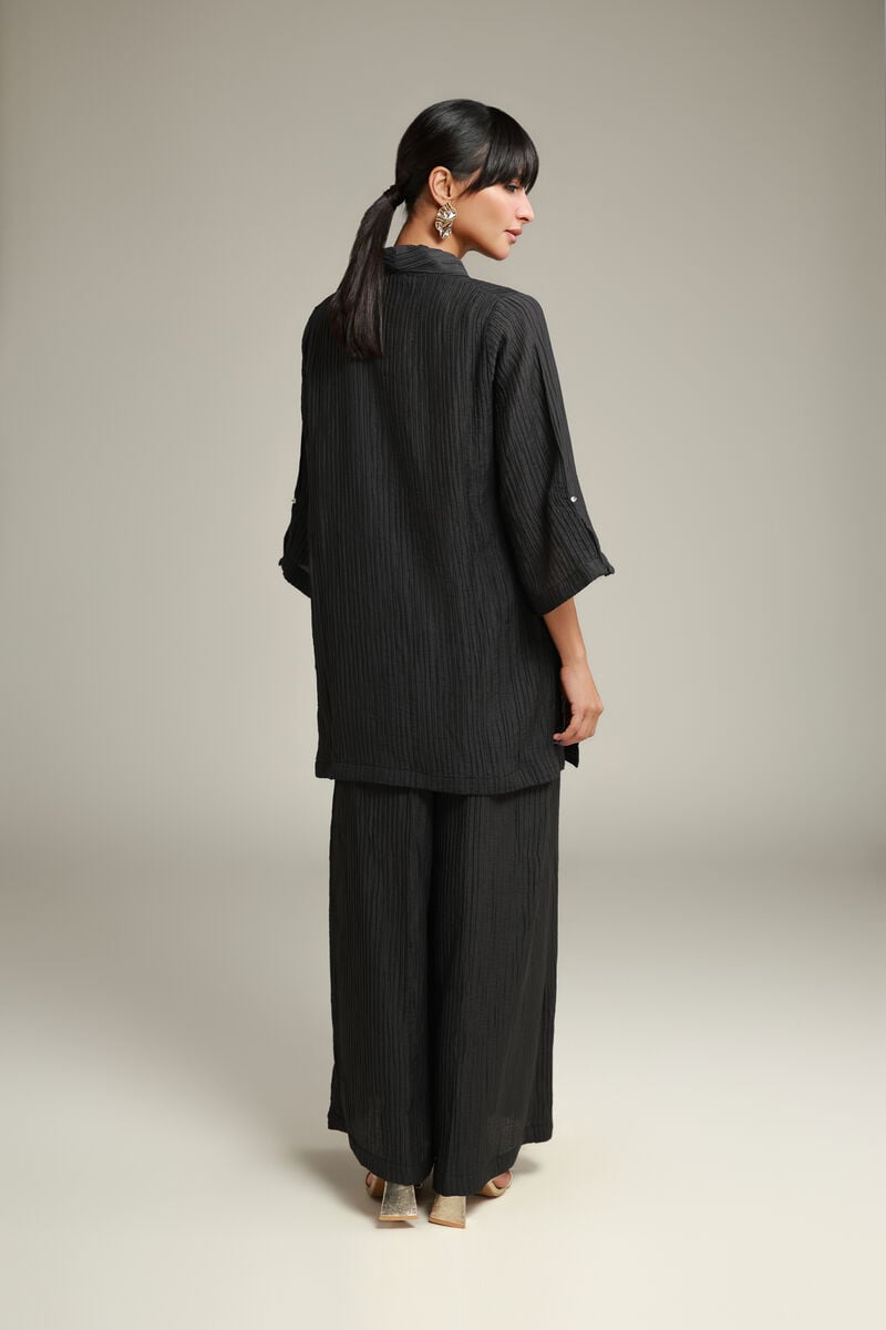 Black Crinkle Kurta