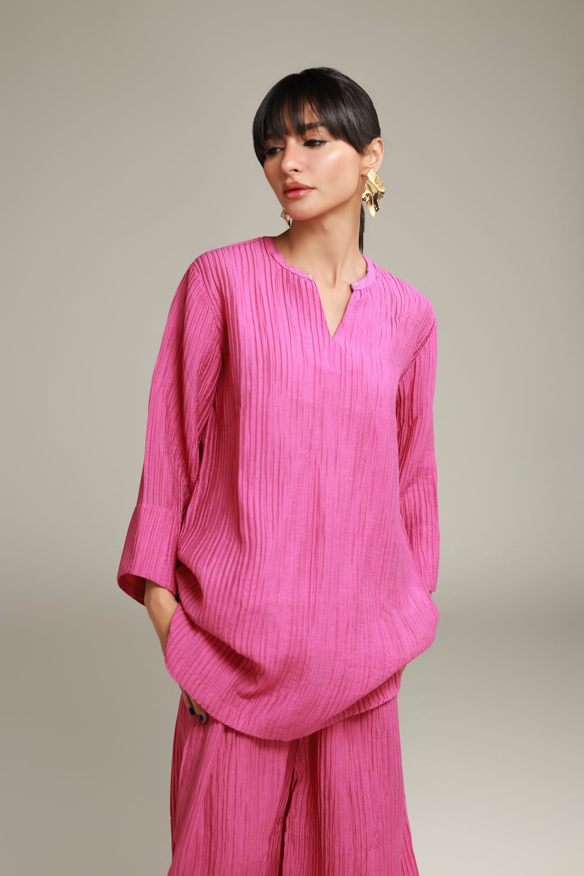 V-Neck Short Kurta