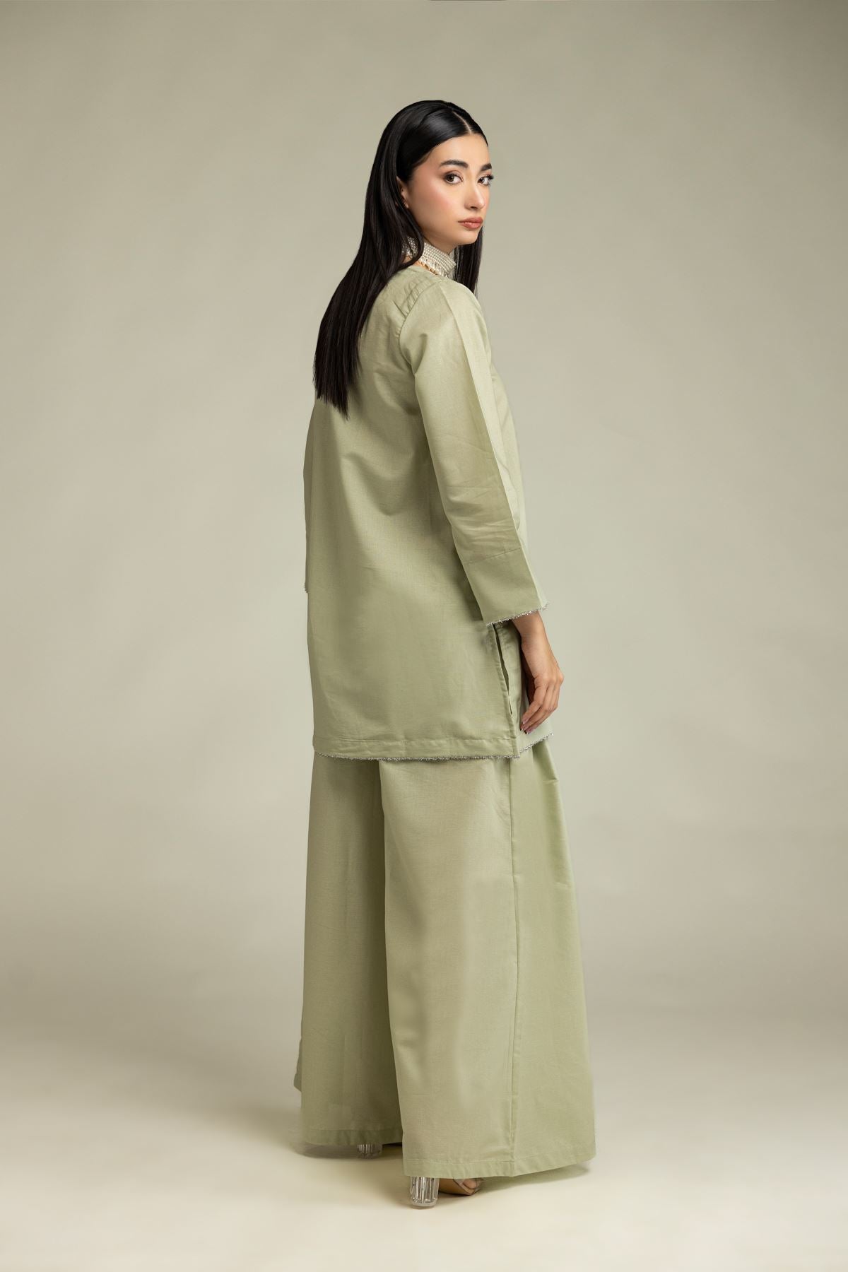 V-Neck Mint Kurta