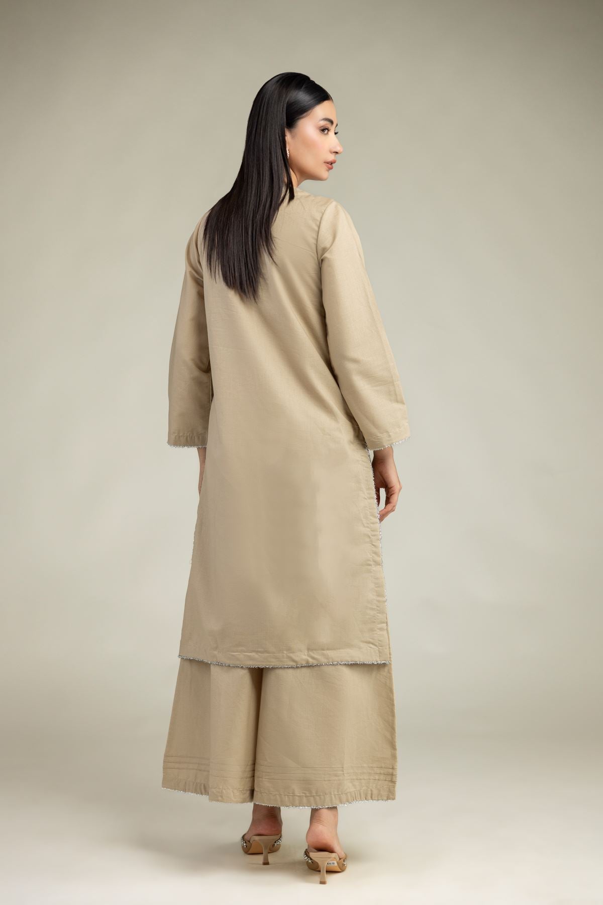 V-Neck Longline Kurta