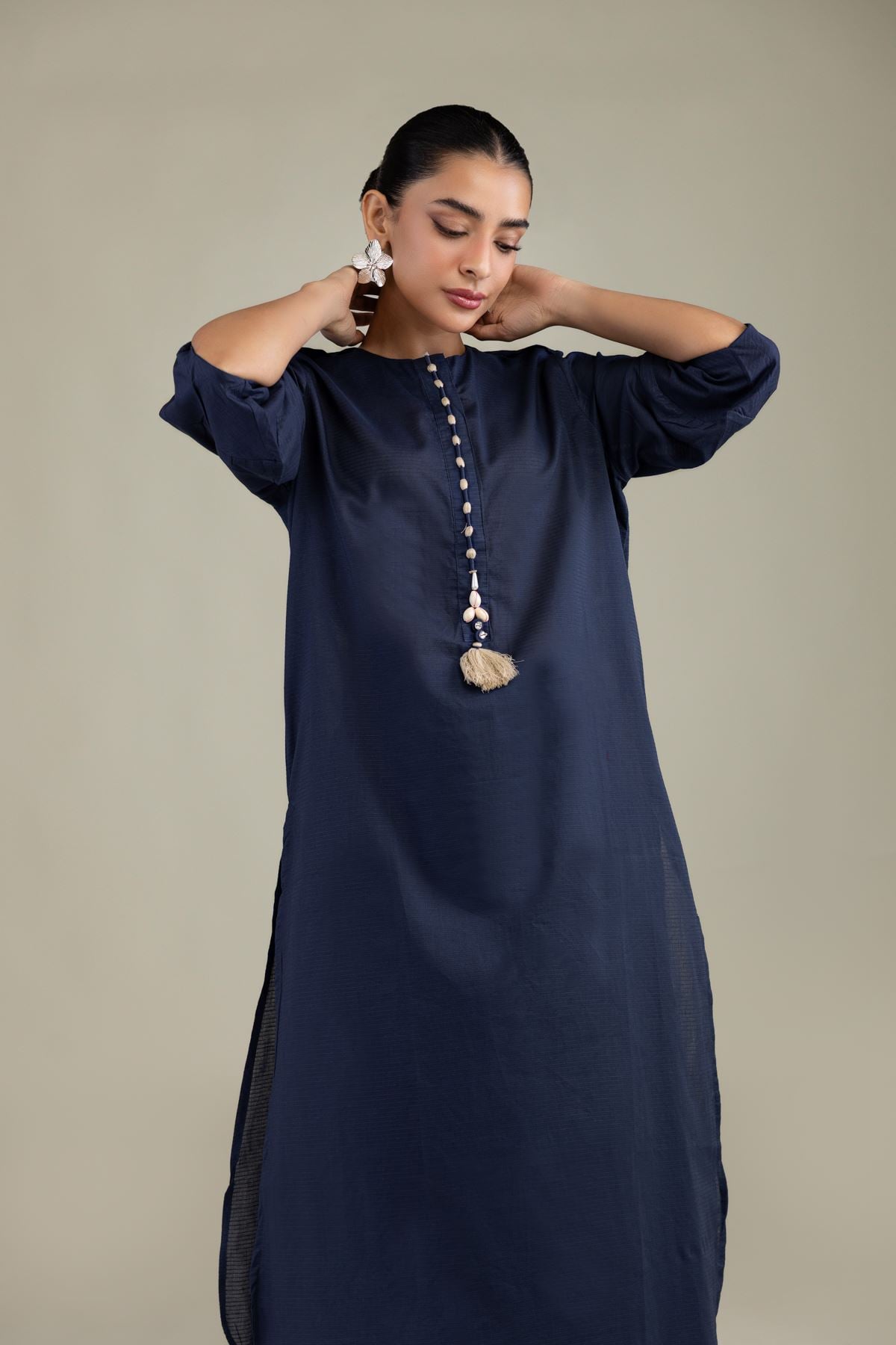 Longline Navy Kurta