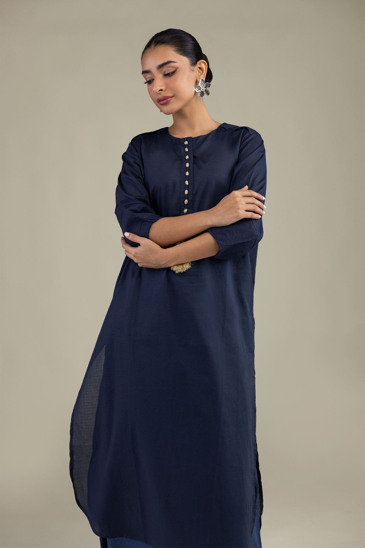Longline Navy Kurta