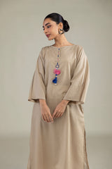 Beige Cotton Kurta