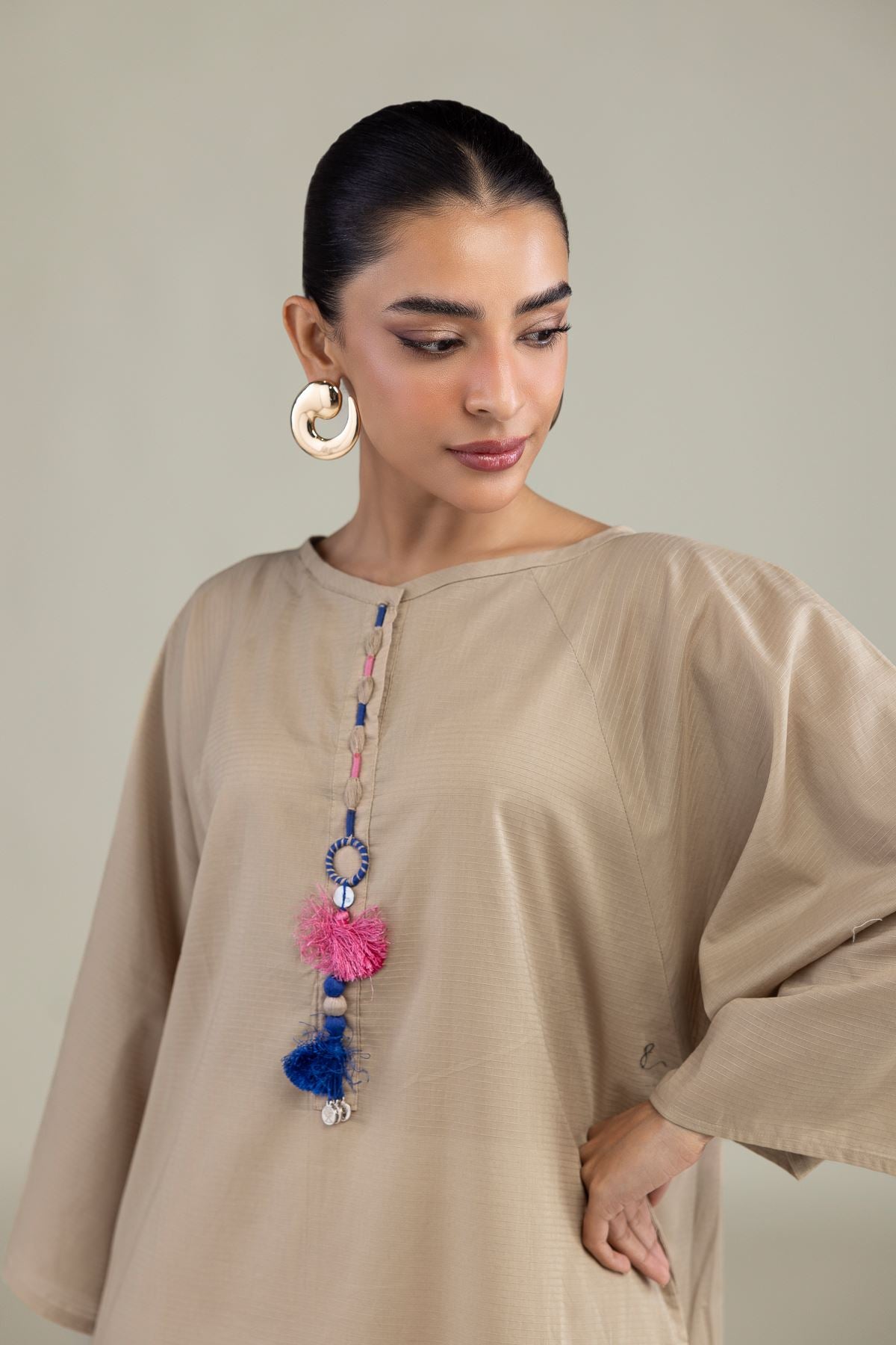 Beige Cotton Kurta