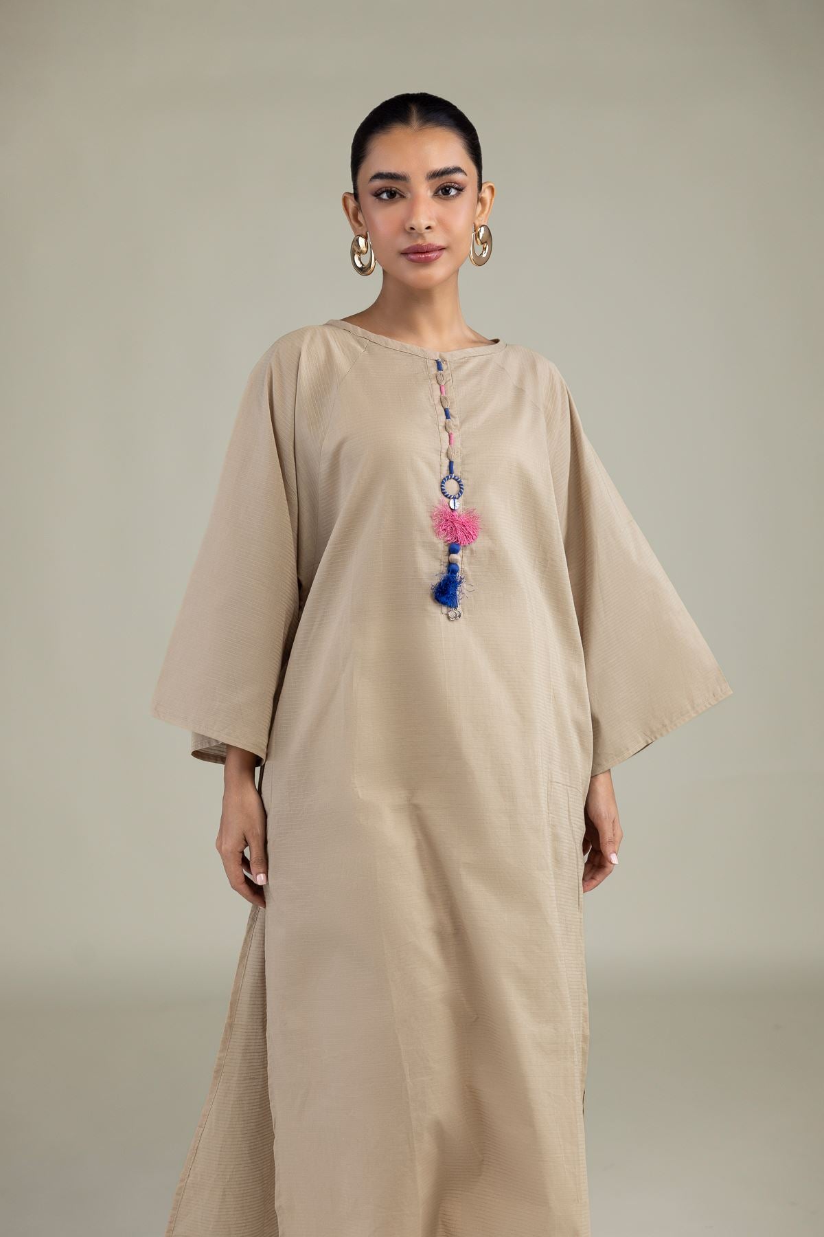 Beige Cotton Kurta