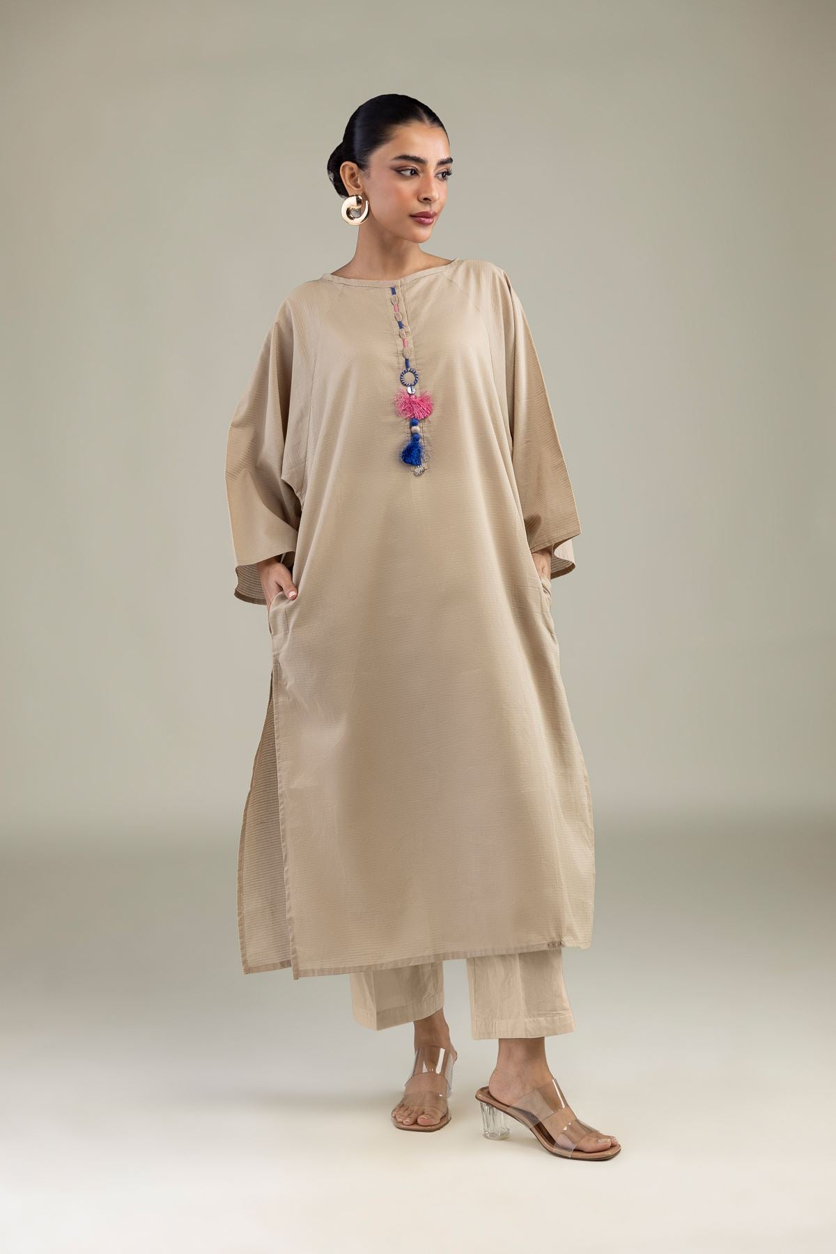 Beige Cotton Kurta