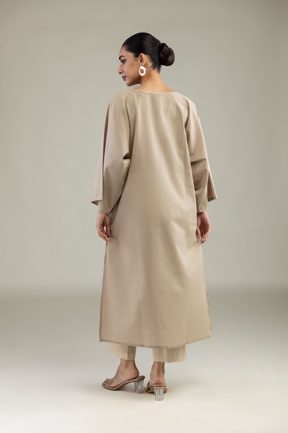 Beige Cotton Kurta