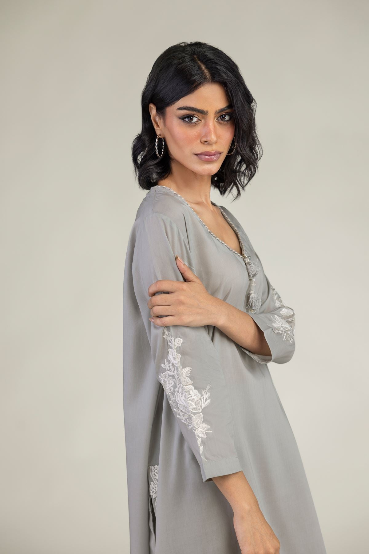 Gray Longline Kurta