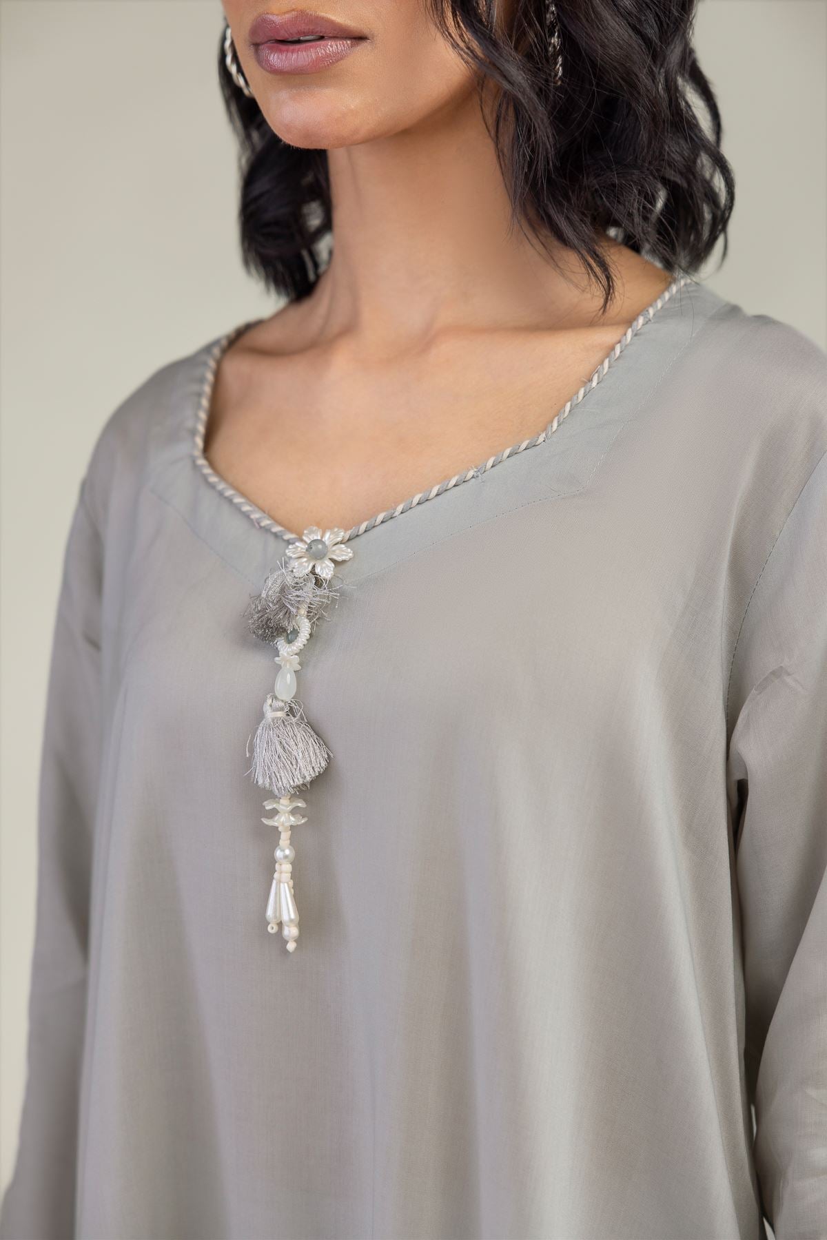 Gray Longline Kurta