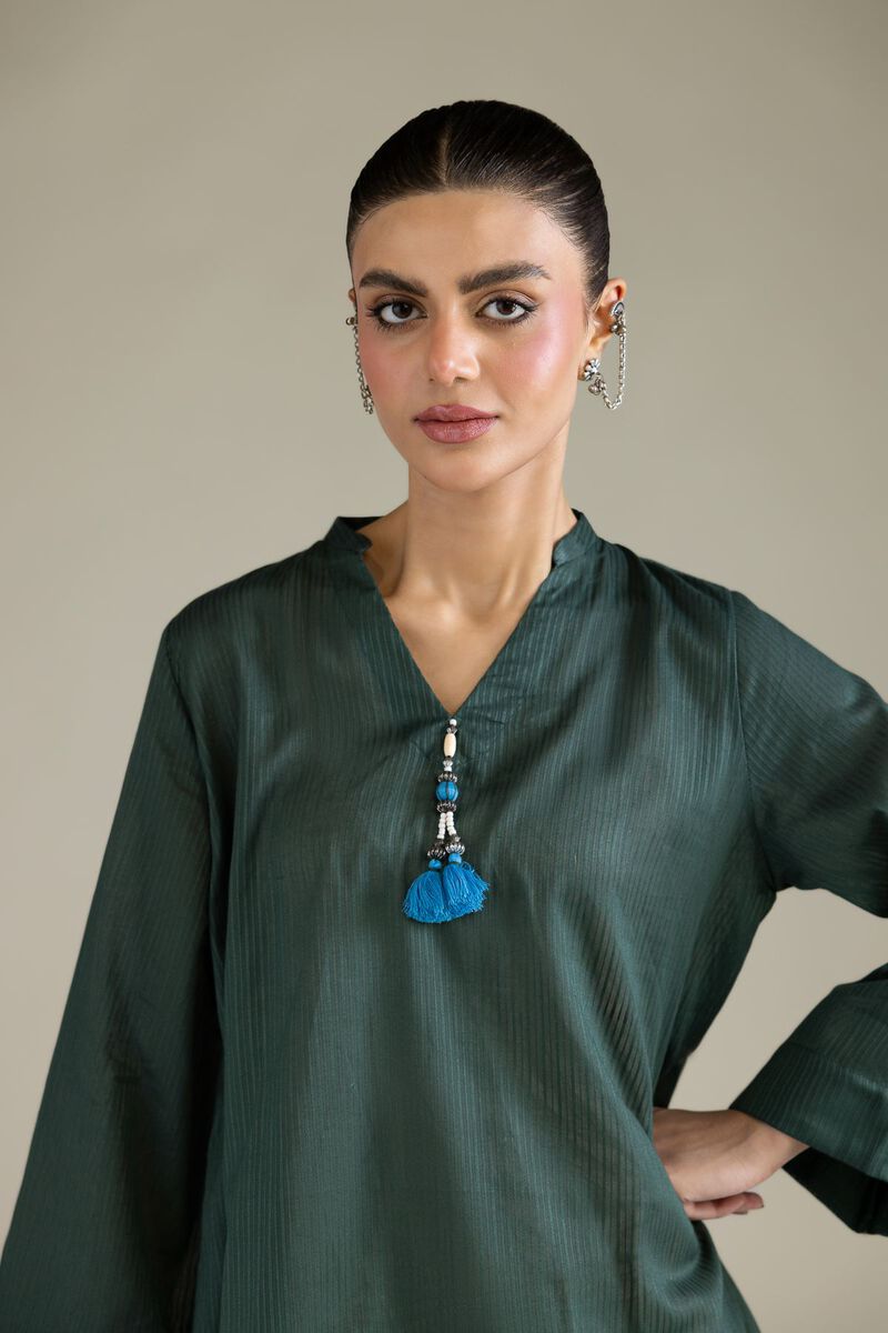 Solid V-Neck Kurta
