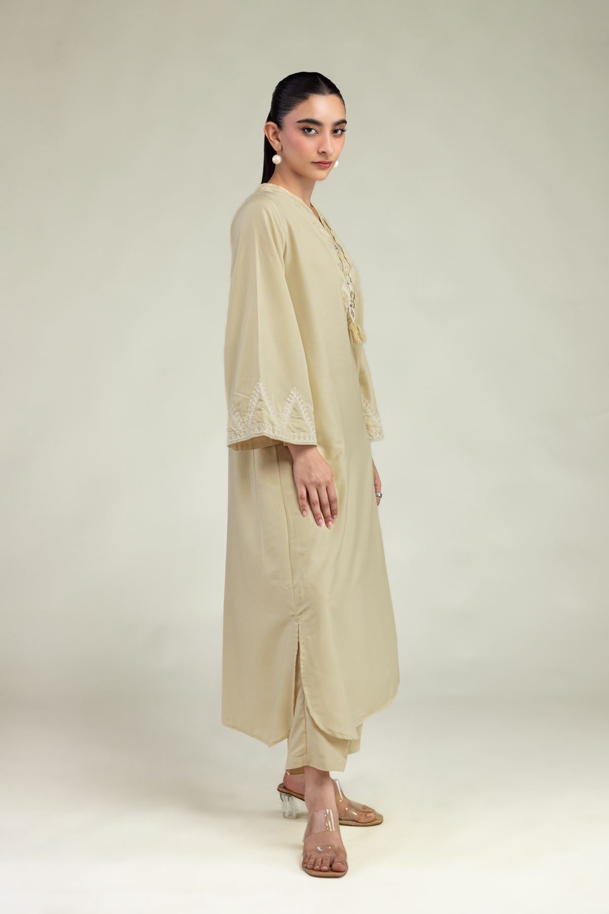 Beige Lawn Pants