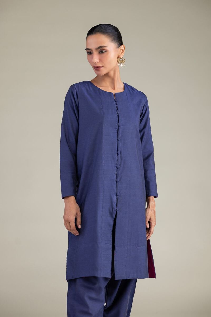 Solid Navy Kurta