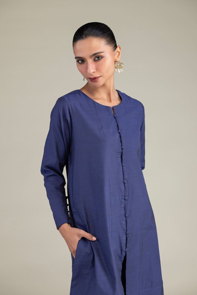 Solid Navy Kurta