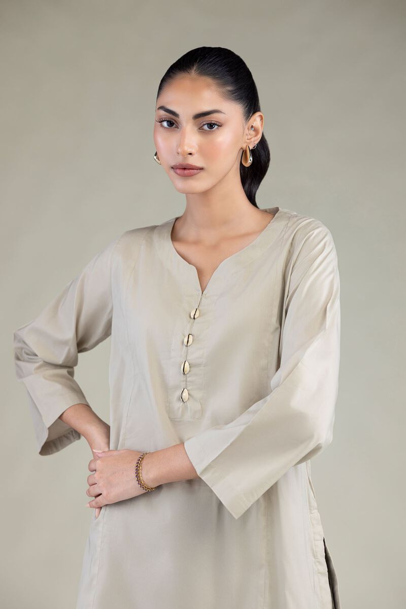 Solid Beige Kurta