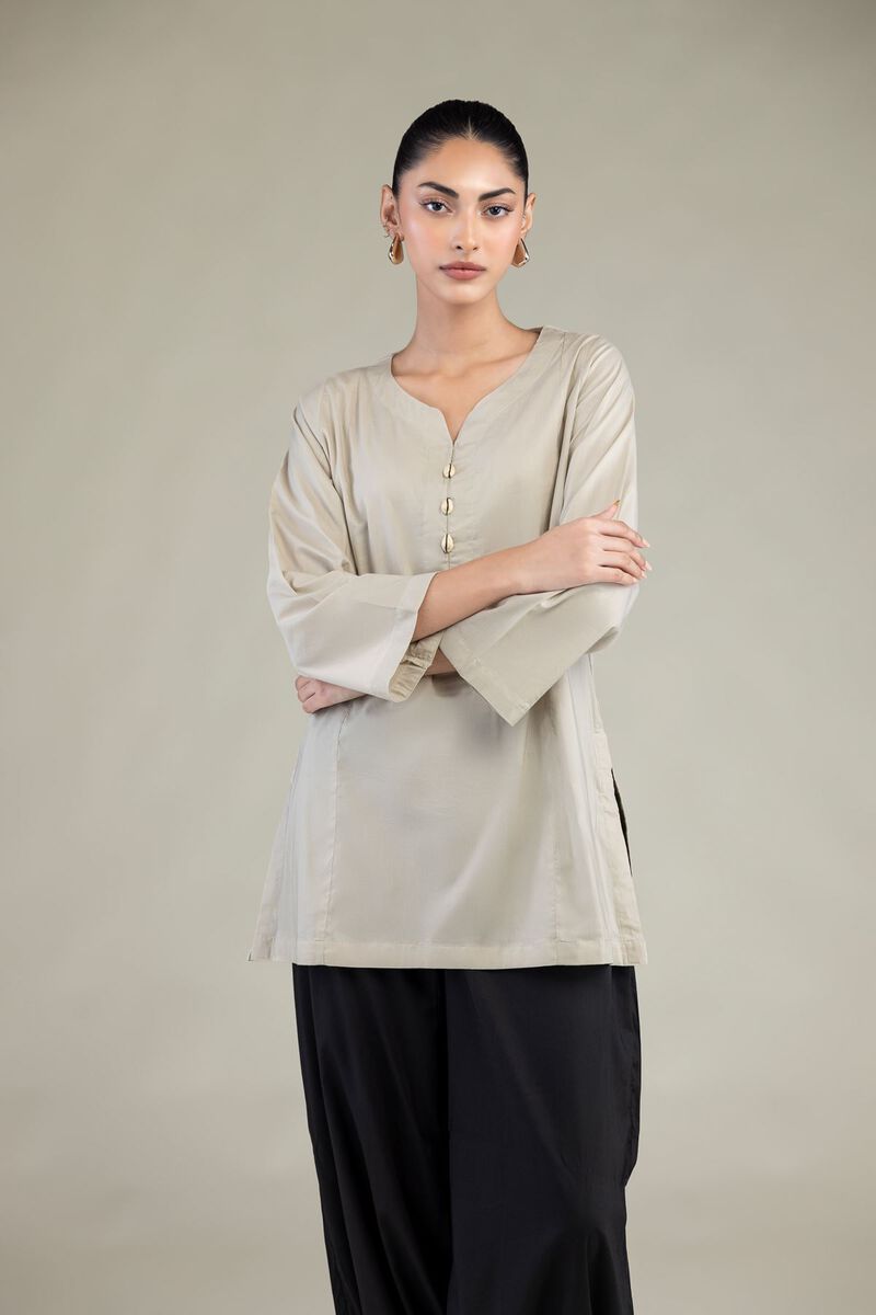 Solid Beige Kurta