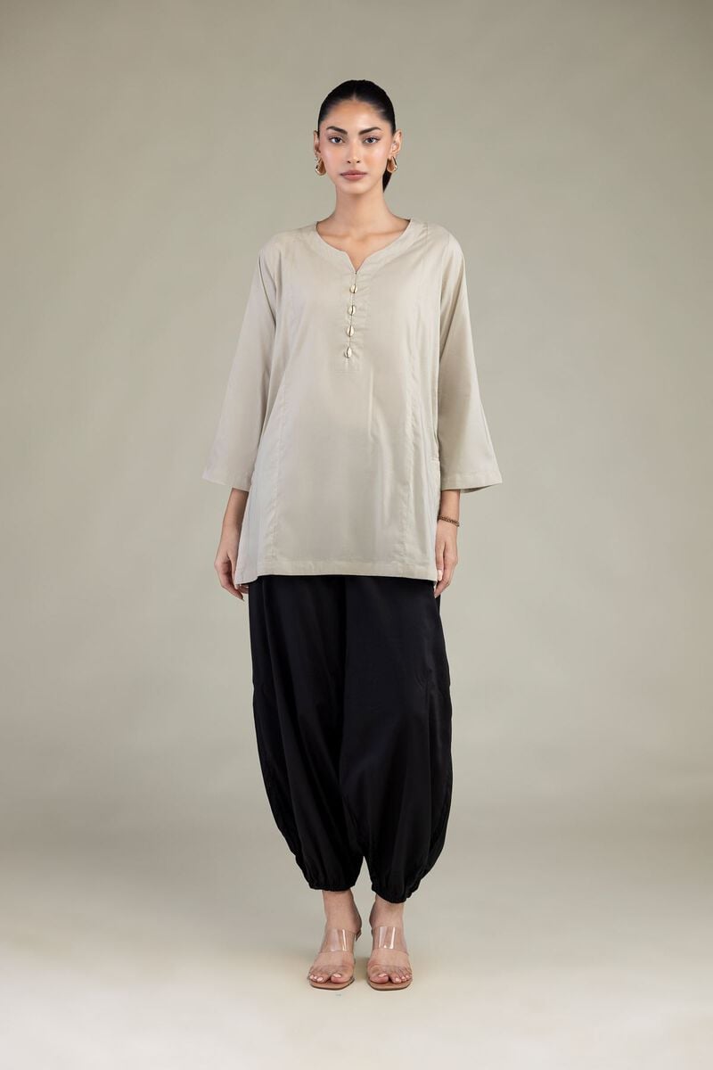 Solid Beige Kurta